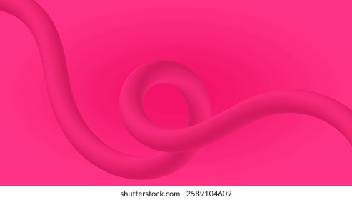 Abstract background with fluid wavy lines in gradient pink colors Vector illustration