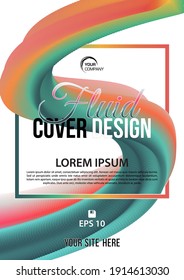 Abstract background, flyer with 3d flow, liquid colorful wave on white background