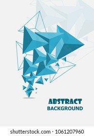 abstract background flyer blue triangles