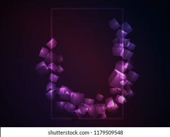 Abstract background with flying boxes illustration