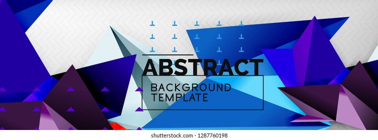 Fondo abstracto, composición de triángulos geométricos de color volante sobre gris. Papel de pantalla de diseño de tecnología vectorial