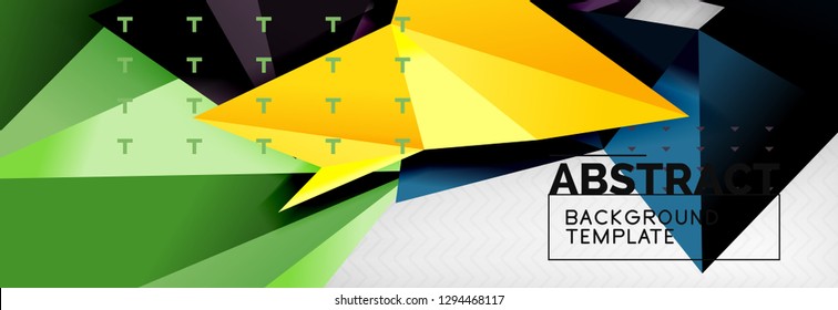 Abstrakter Hintergrund, fliegende, geometrische Dreieckszusammensetzung auf Grau. Vectortechno-Design-Bildschirmhintergrund