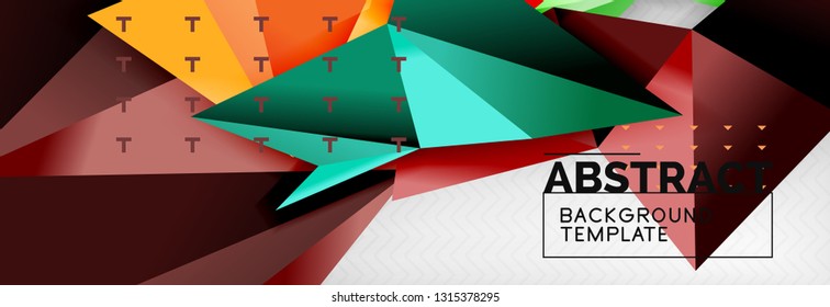 Fundo abstrato, composição de triângulos geométricos de cor voadora em cinza. Vetor techno design papel de parede