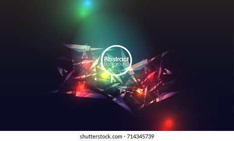 Abstract Background with Flying LowpolyTriangles - Vector Illustration