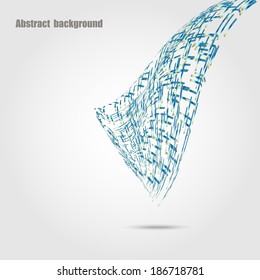 Abstract background with a flying shell. Eps10 Vector illustration