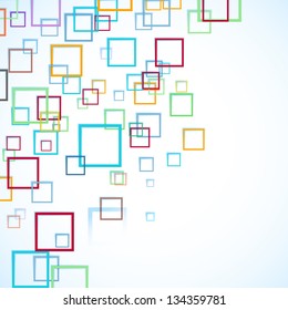 abstract background with flying squares