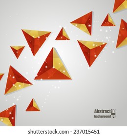 Abstract  background with flying triangles. Eps10 Vector illustration