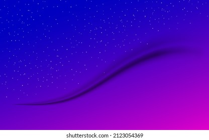 Abstract background with a fold in the sky with stars