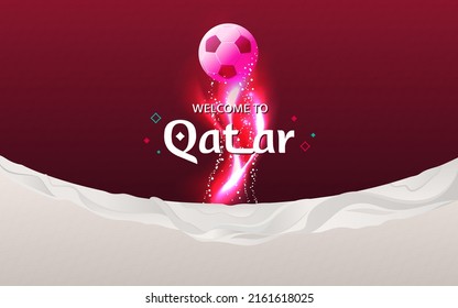 Abstract background, football award banner, world soccer cup, qatar 2022 trends, vector illustration