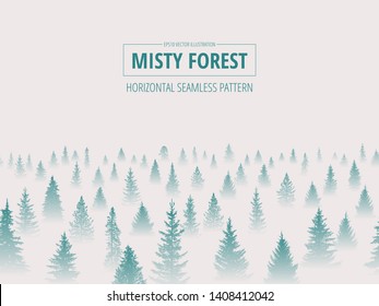  Abstrakter Hintergrund. Waldwildlandschaft. Horizontaler, nahtloser Hintergrund. Bearbeitbare Maske. Vorlage für Ihr Design funktioniert. Handgezeichnete Vektorgrafik.