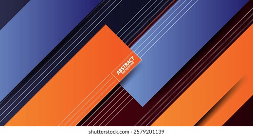 Abstract background in the form of bright paper cutouts with blue and orange rectangular patterns with a combination of soft gradient colors on the background. Vector Eps10