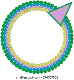 Abstract background in the form of a circle of ovals for text, company name and contact information