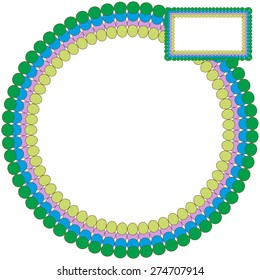 Abstract background in the form of a circle of ovals for text, company name and contact information