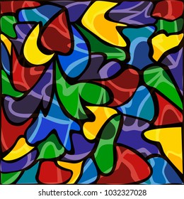 Abstract background in the form of colored drops and spots.