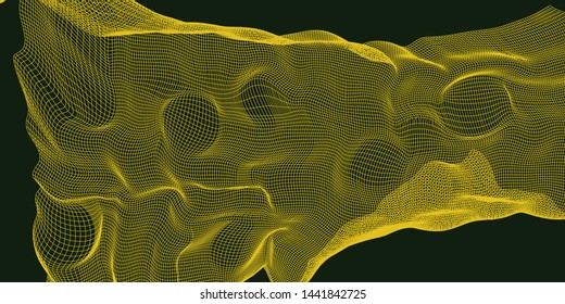 Abstract background in the form of a crumpled grid
