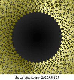 Abstract background in the form of a frame made of golden threads