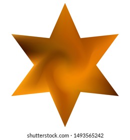 Abstract background in the form of hexagram. Trendy soft color pastel. Sign sacred religious symbol. Orange smooth elegant colored, and easy editable modern gradient template.