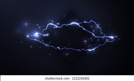 Abstract background in the form of lightning. Powerful charge causing a lot of sparks. Nature force. Text space