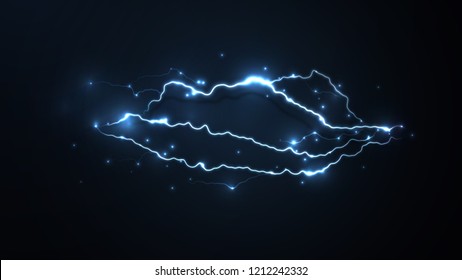 Abstract background in the form of lightning. Powerful charge causing a lot of sparks. Nature force. Text space