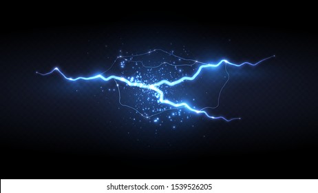 Abstract background in the form of lightning. Powerful charge causing a lot of sparks. Nature force