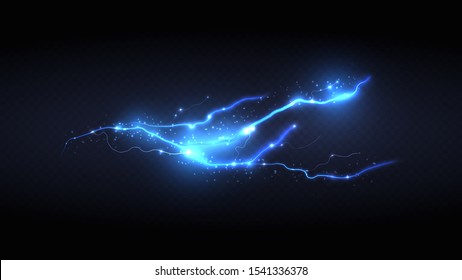 Abstract background in the form of lightning. Powerful charge causing a lot of sparks. Nature force