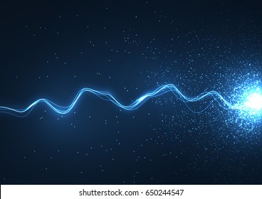 Abstract background in the form of lightning. Powerful charge causing a lot of sparks.