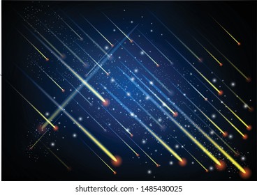 The abstract background in the form of a meteor causes a spark of light to be a beautiful line in nature.