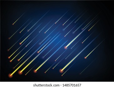 The abstract background in the form of a meteor causes a spark of light to be a beautiful line in nature.