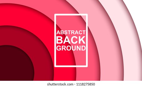 Abstract background in the form of overlapping striped,Red Gradient Background,Paper art style,Vector,Illustration.
