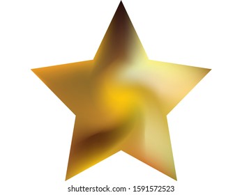 Abstract background in the form of pentagram. Neon style of 90th, 80th. Trendy soft color form. Yellow smooth elegant colored, and easy editable modern gradient template.