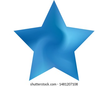 Abstract background in the form of pentagram. Trendy soft color star. Futuristic style of 90th, 80th. Blue smooth elegant colored, and easy editable modern gradient template.