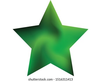 Abstract background in the form of pentagram. Trendy soft color logo. Cool style of 90th, 80th. Green smooth elegant colored, and easy editable modern gradient template.