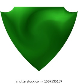 Abstract background in the form of a shield. New backdrop in a style of 80th. Soft color art. Green smooth elegant colored, and easy editable modern gradient template.