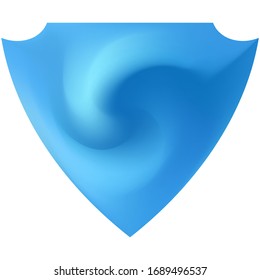 Abstract background in the form of a shield. Soft color effect. Neon backdrop in a style of 80th. Blue smooth elegant colored, and easy editable modern gradient template.