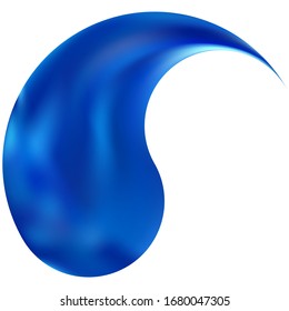 Abstract background in the form of yin or yang. Trendy soft color symbol. Holographic original east style. Blue smooth elegant colored, and easy editable modern gradient template.