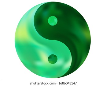 Antecedentes abstractos en forma de yin yang. Tema líquido original neón. Ilustración de color suave de moda. Planta de degradado moderno, de color verde y elegante y fácil de editar.
