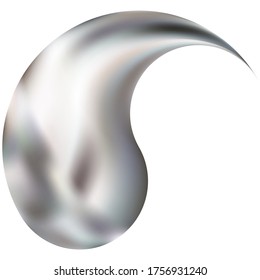 Abstract background in the form of yin or yang. Trendy soft color art. Cool original east style. Silver smooth elegant colored, and easy editable modern gradient template.
