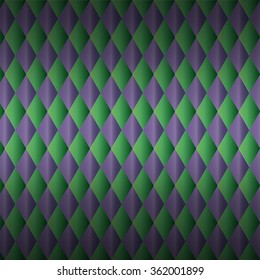 Abstract background formed by green and violet rhombus