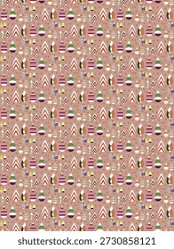 The abstract background is formed by shapes with striped and mesh elements on them.