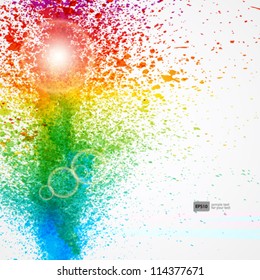 Abstract background forming by watercolor paint splashes.