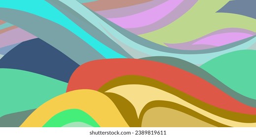 Abstract background with forming, colorful curved lines that overlap each other