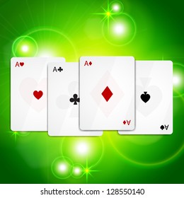Abstract background with four aces. EPS10 vector