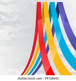 Abstract background with four lines different colors