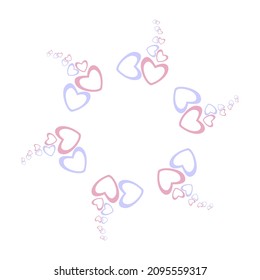 marco de fondo abstracto con un borde de corazones con espacio de copia, plantilla, día de San Valentín feliz en blanco 
