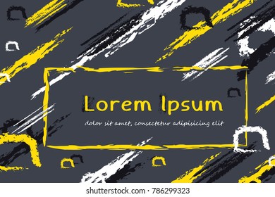 Abstract Background and Frame with Brush Strokes and Copy Space for Text. Posters Banners or Cards Design