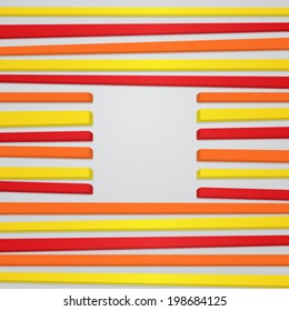 Abstract background with frame of colored 3d stripes