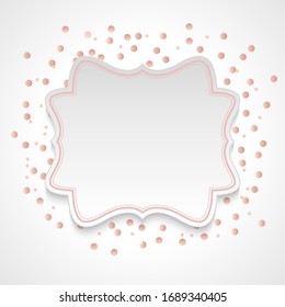 Abstract Background with Frame and confetti. Vector Illustration. EPS10