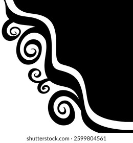 Abstract background frame with curls. hand drawing. Not AI, Vector illustration