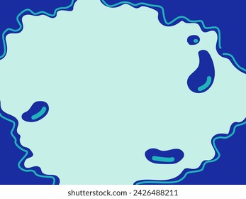 Fondo abstracto o marco con curvas. Azul claro en el centro, azul intenso en la periferia, manchas con deslumbramientos.