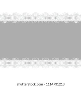 Abstract background. Frame decorated with lace and ribbon